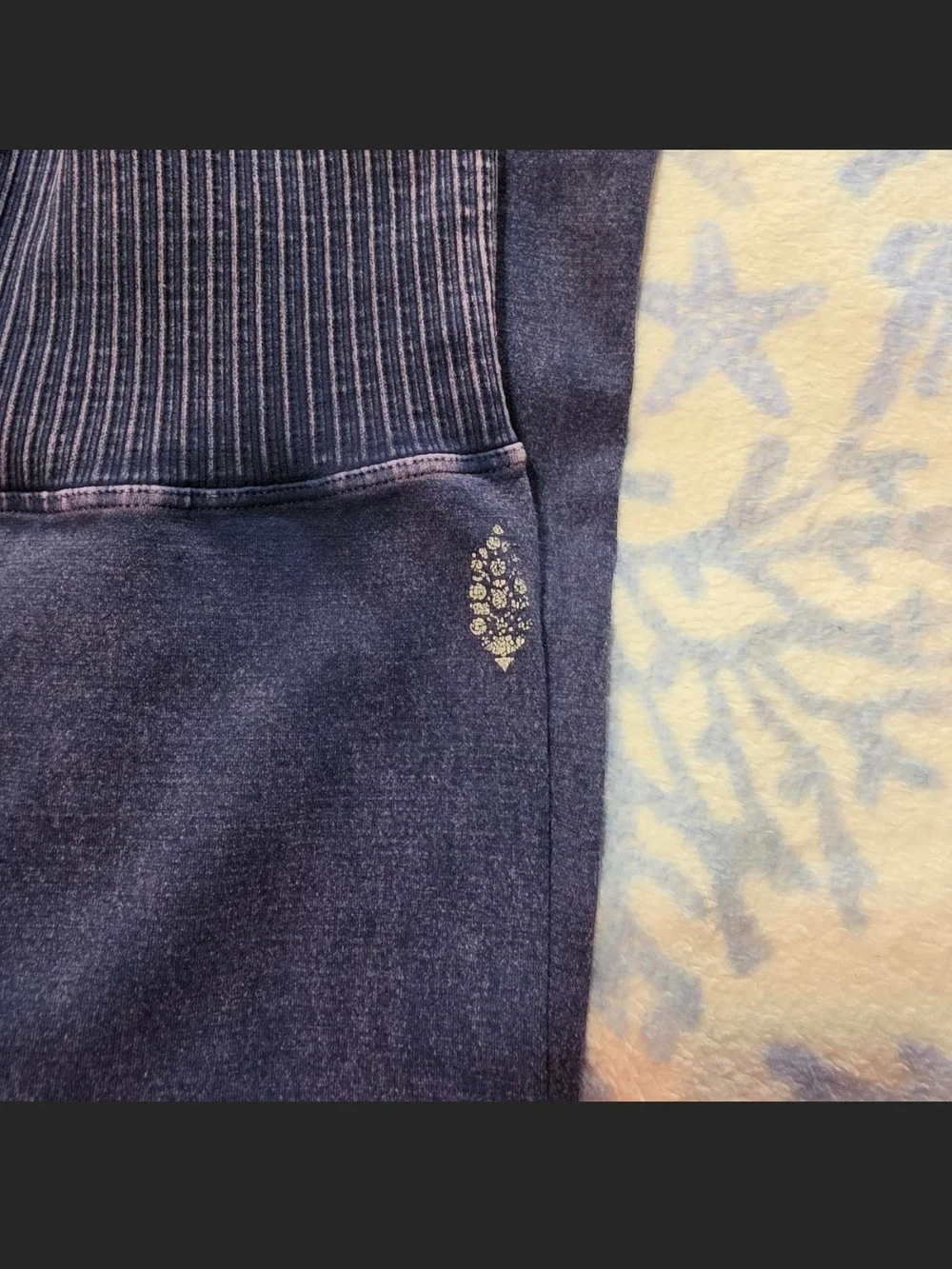 Free people Navy Ribbed High-Waist Leggings - Picture 2 of 5